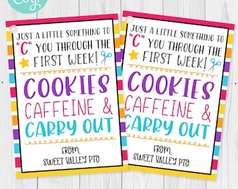 First Week of School Teacher Gift Tag Editable Template, Gift for Teachers, Back To School PTO PTA Teacher Gift Tag, Edit with Corjl