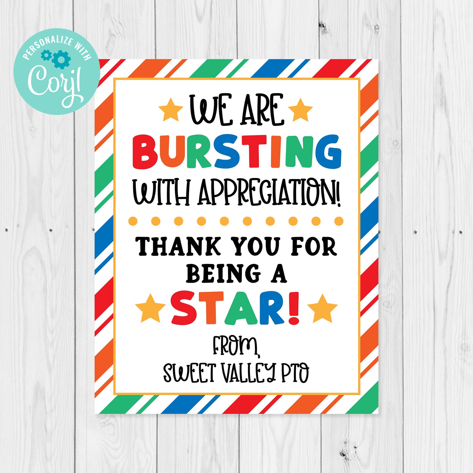 Bursting With Appreciation Printable