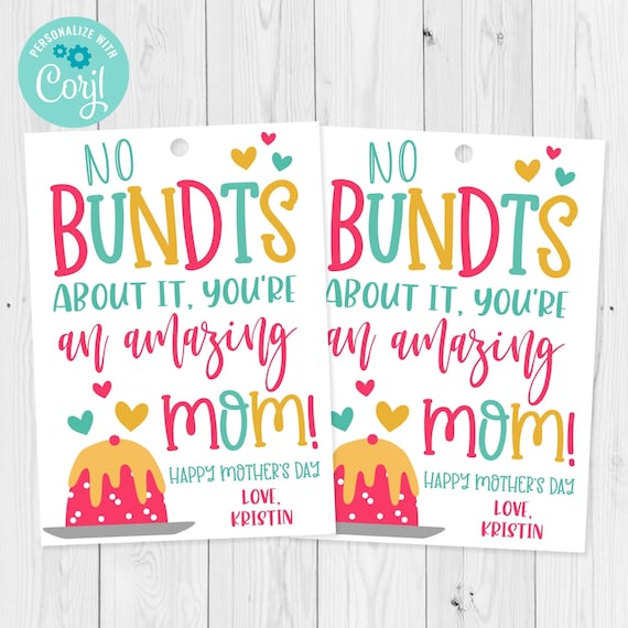 Mother's Day Bundt Cake Gift Tag Template Printable - Etsy