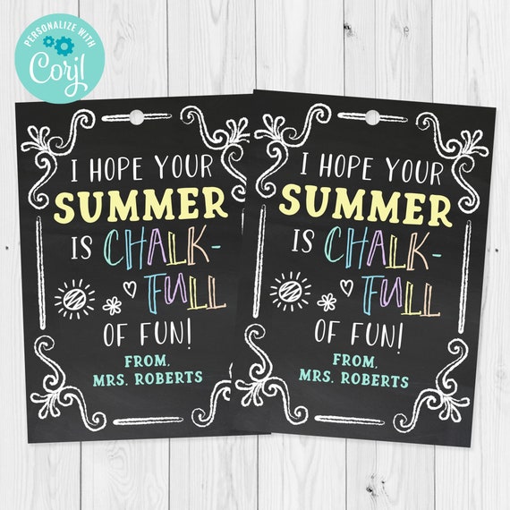 I Hope Your Summer Is Chalk Full Of Fun Gift Tag Template Etsy