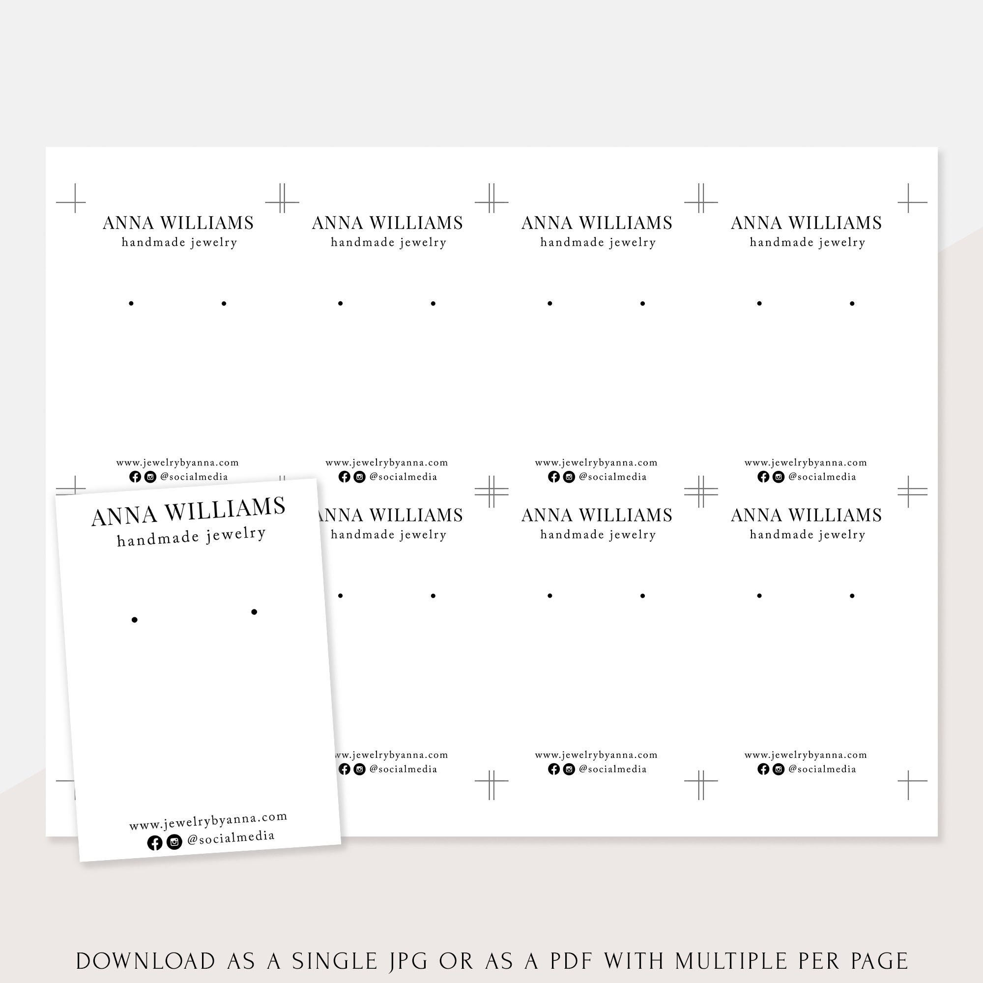 Editable Earring Card Template Black And White Earring Etsy Editable Earring Card Template Black And White Earring Etsy