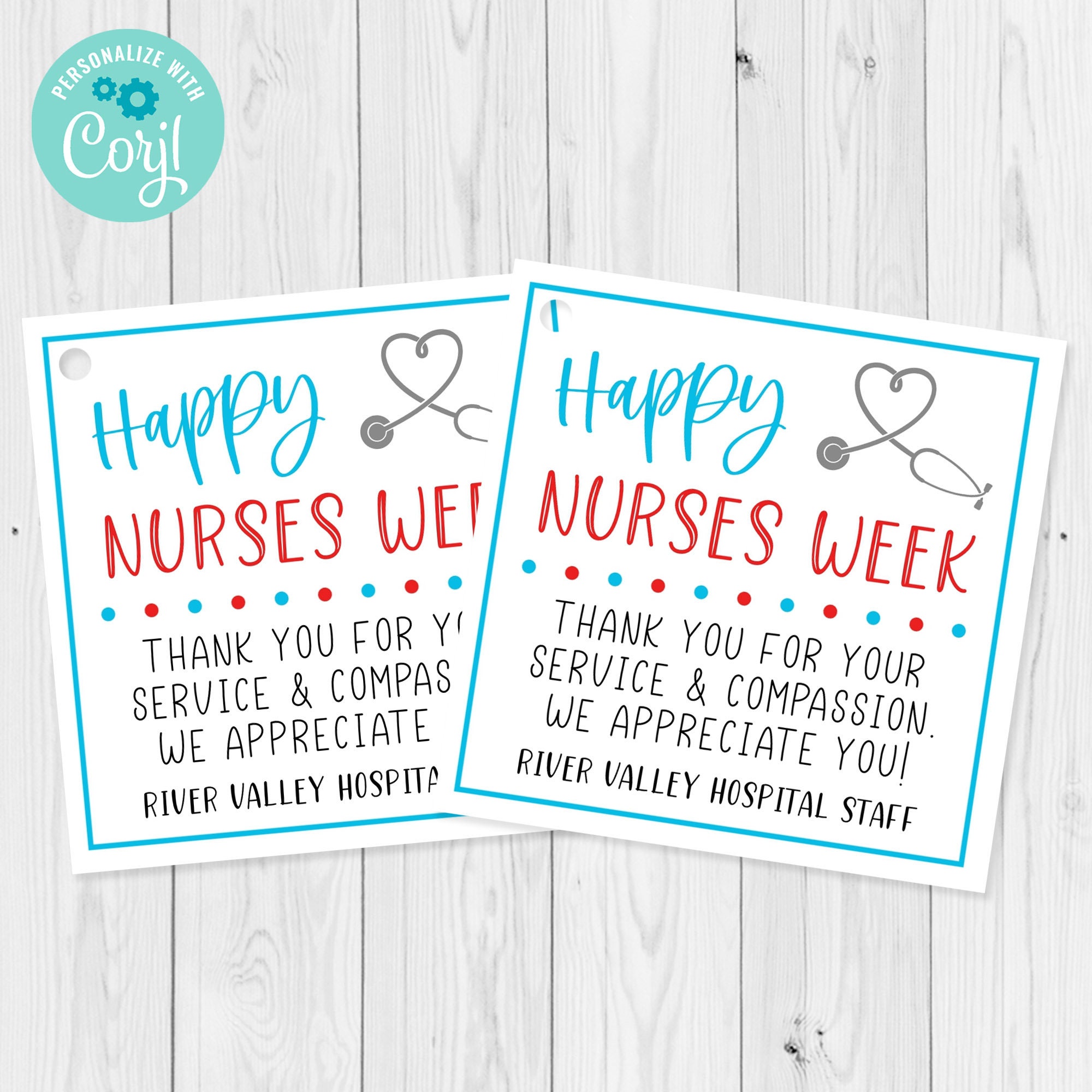 Nurses Week Gift Tag Template Nurse Appreciation Gift Tag Etsy UK