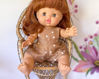Salopette de poupée en lin, vêtements de poupée Minikane, salopette pour Paola Reina Gordis, poupée Minikane 34cm et Miniland 38cm
