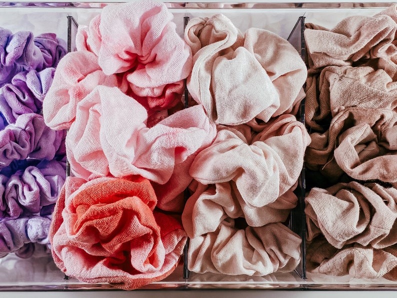 Zero Waste 3 pk Scrunchie Set PinkPurpleNeutral Tie Dye