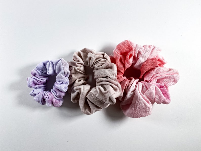 Zero Waste 3 pk Scrunchie Set PinkPurpleNeutral Tie Dye