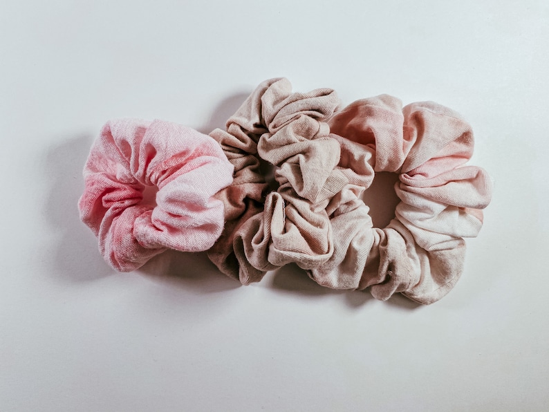 Zero Waste 3 pk Scrunchie Set PinkPurpleNeutral Tie Dye