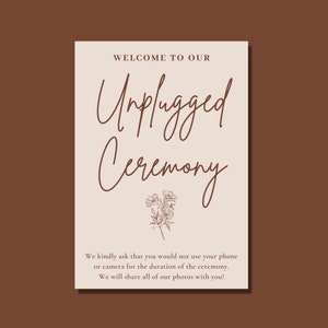 Unplugged Ceremony Sign