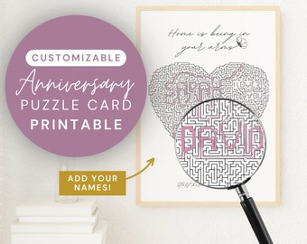 Personalized Heart-Shaped Labyrinth Maze with Hidden Anniversary Message - A Unique Romantic Gift for Your Special Day