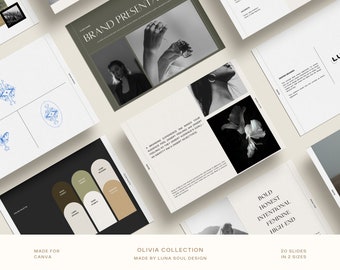 Olivia Brand Presentation Canva Template: Brand Style Guide (Digital Download)