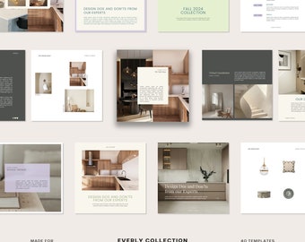Interior Design Instagram Post Templates: Everly Canva Kit (Digital Download)