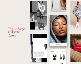 Architype Stories, Canva Template, Instagram Posts, Fashion Social Media Templates, Aesthetic Instagram Template, Beauty Social Media Kit