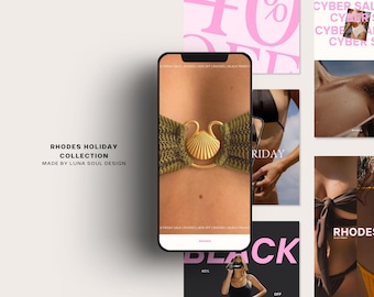 Black Friday Instagram Kit: Feminine Social Media Canva Templates