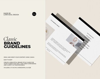 Classic Brand Guidelines Canva Template: Brand Style Guide (Digital Download)