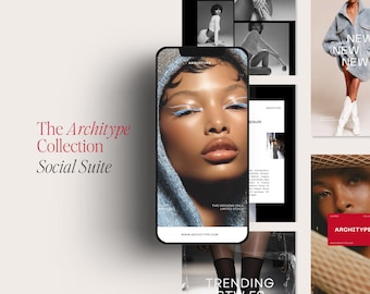 Architype Social Media Kit, Canva Template, Instagram Posts, Instagram Stories, Fashion Stylist Social Media, Aesthetic Beauty Instagram