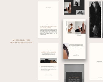 Muse Stories, Canva Template, Instagram Posts, Modern Social Media Templates , Aesthetic Instagram Templates