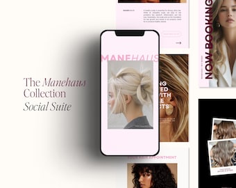 Manehaus Social Media Kit: Canva Instagram Templates (Digital Download), Hair Stylist Social Media, Hair Salon, Beauty Social Media
