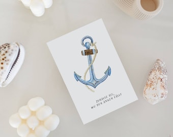 Maritime Anchor Postcard - Nautical Greeting Card