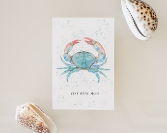 Maritime Crab Postcard - Nautical Souvenir