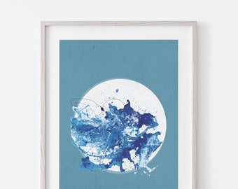 Swim Wild and Free Open Water Art Print - Teal