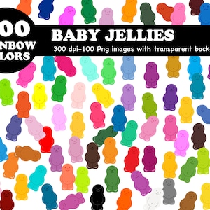 100 Colors Clip Art: 100 Baby Jelly,Babies, Planner, Printable, Clip Art, SVG /digital sticker for goodnotes