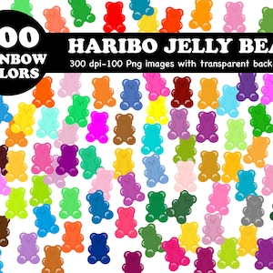 100 Colors Clip Art: 100 Haribo, Jelly Bear, Planner, Printable