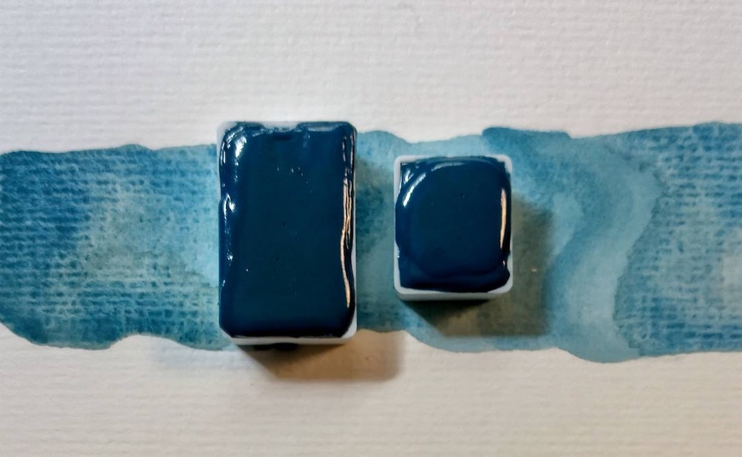 自家製絵の具 Malachite Blue Genuineハーフパン