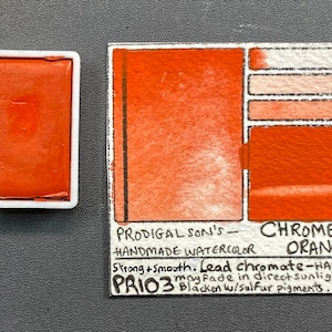 クロームオレンジ純正PR103手作り水彩絵の具***ラッピングと配送の変更に関するショップのお知らせをお読みください***