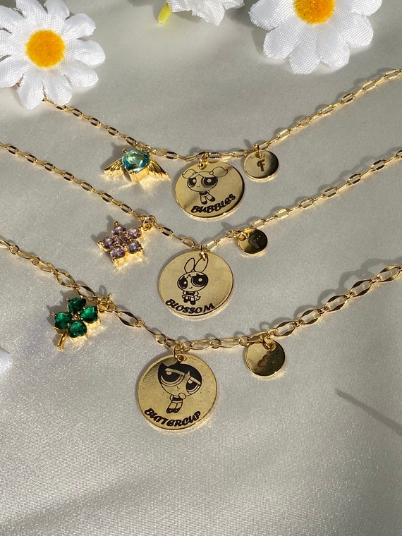 24k Gold Plated Powerpuff Girls BFF Necklace Bubbles -  Hong Kong