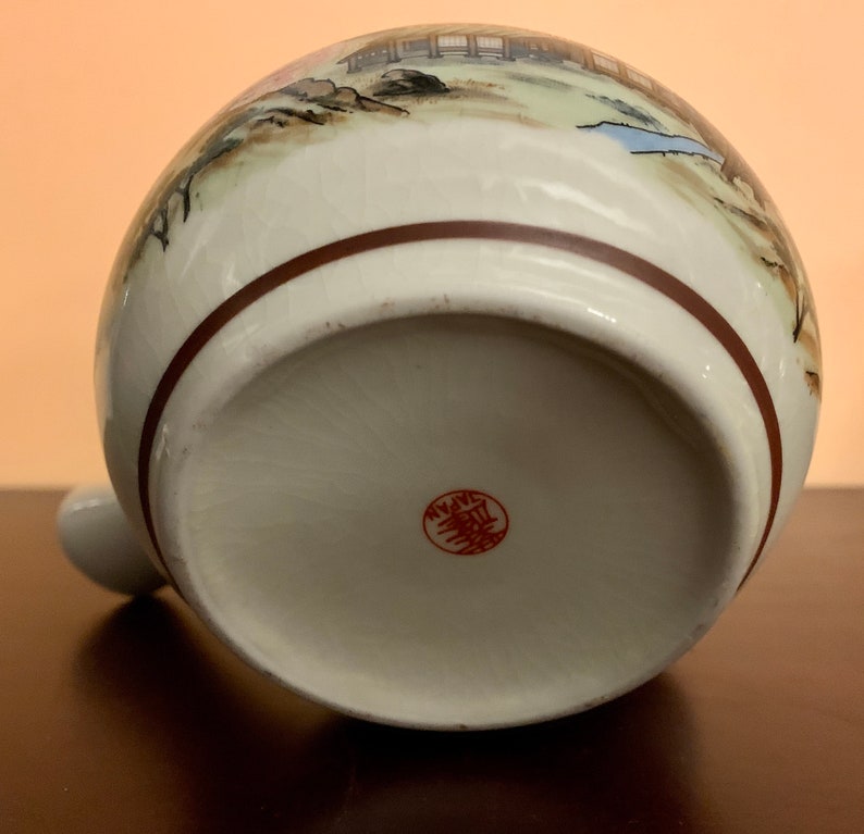 Vintage Bone China Japanese Tea Set Teapot With Lid Saki Decanters Mugs