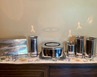 Vintage 4pc Lincoln Beautyware Canister Set - Metal, Flour, Sugar