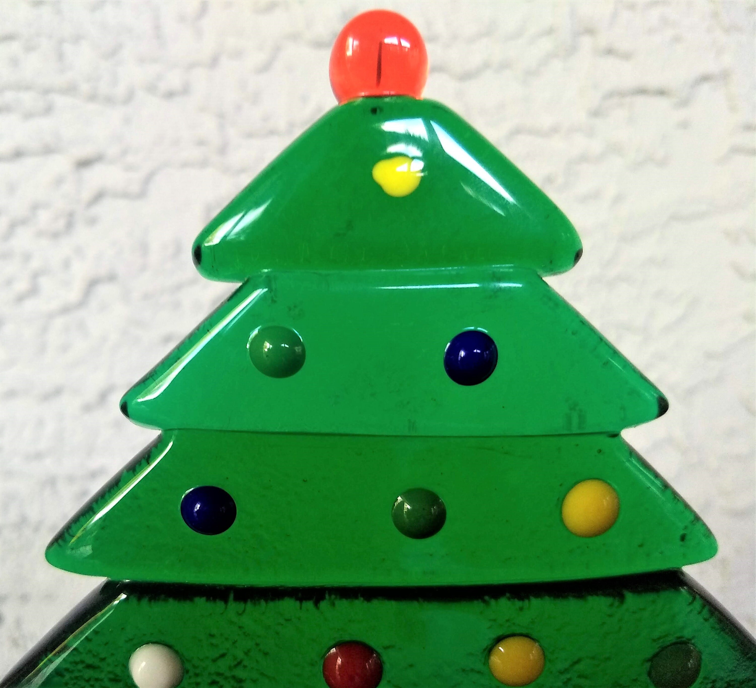 Vintage Murano art glass Christmas holiday tree with ornaments Etsy