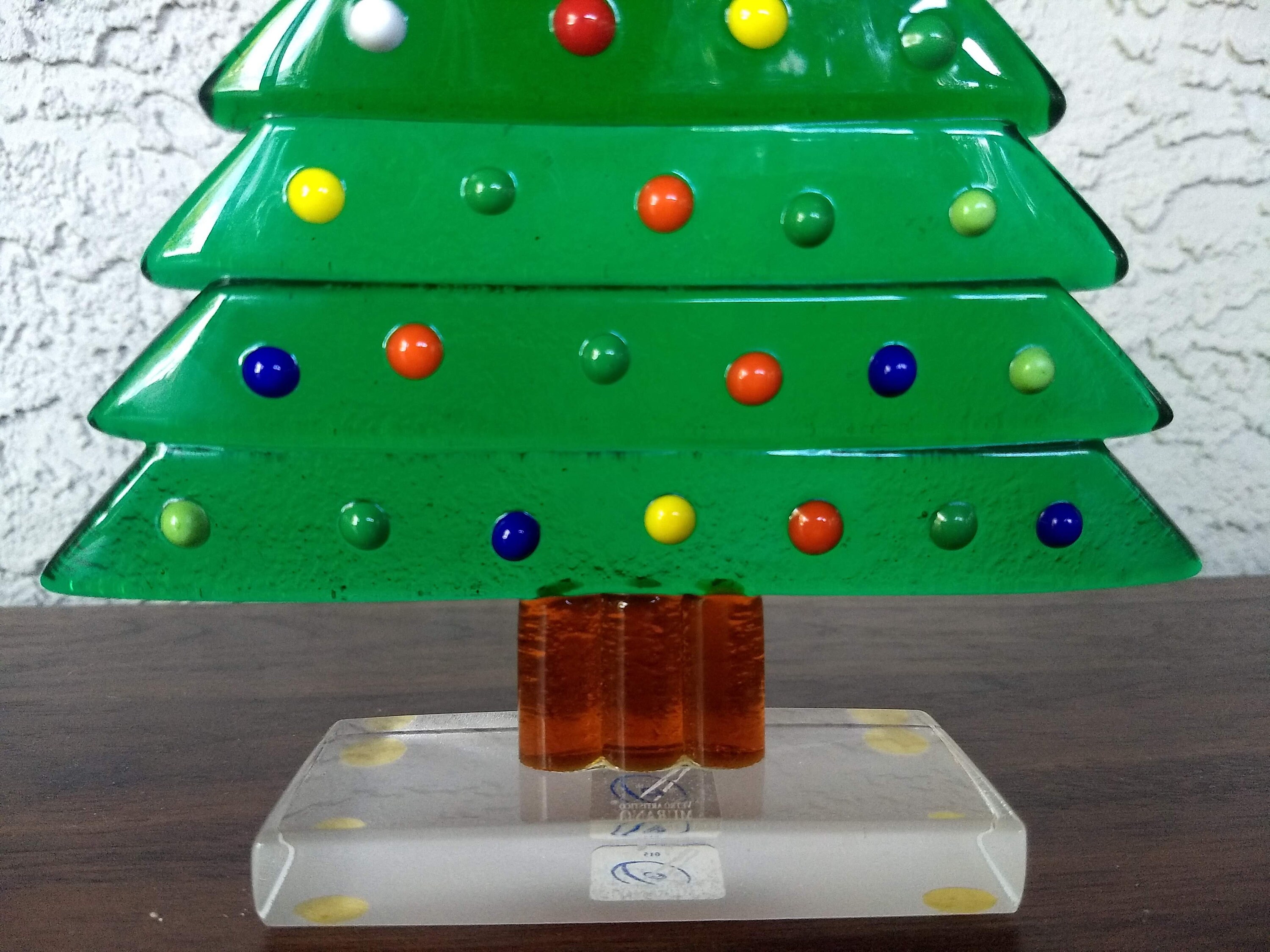 Vintage Murano art glass Christmas holiday tree with ornaments Etsy