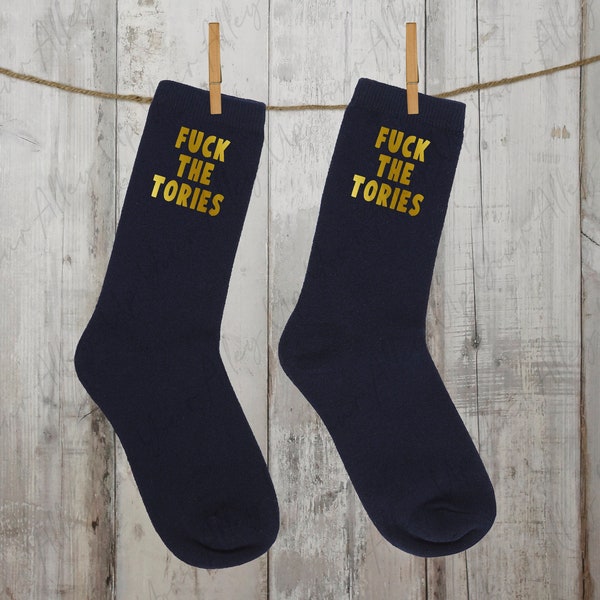 Fuck The Tories Unisex Black Ankle Socks