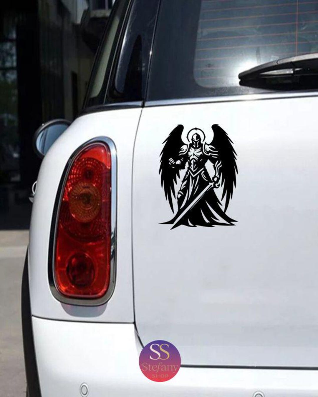 Angel Warrior Car Decal – Guardian Angel Sticker, Warrior Angel Vinyl ...