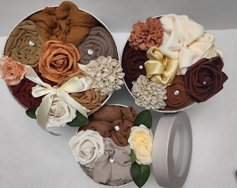 Mystical Hijab Gift Box, Personalized Luxury Hijabs, Perfumed Flowers, Floral Arrangement, Elegant Hijab Set