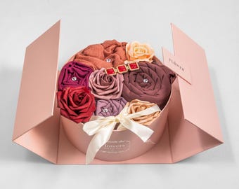 Duftende Rose Hijab Geschenkbox, personalisiertes Frauengeschenk