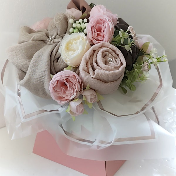 Eid exclusive,Hijab Gift Bouquet, Gift set,Hijab Gift Box,Flower Bouquet,Scented flowers, Modesty, personalised, customised