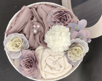 Lavendel hijab boeket cadeauset, geparfumeerd sjaalboeket, aangepast en gepersonaliseerd, bloemen voor haar, cadeau voor haar, geurend