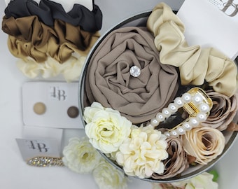 Chic Hijab Gift Set, Scented Flowers, Hair Accessories