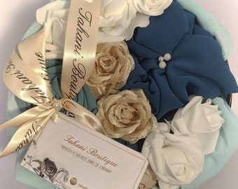 Geurige bloem, hijabboeket, hijabdoos, sjaals, geparfumeerd, bloemen, hijab, voor haar, aangepast, gepersonaliseerd, islamitisch