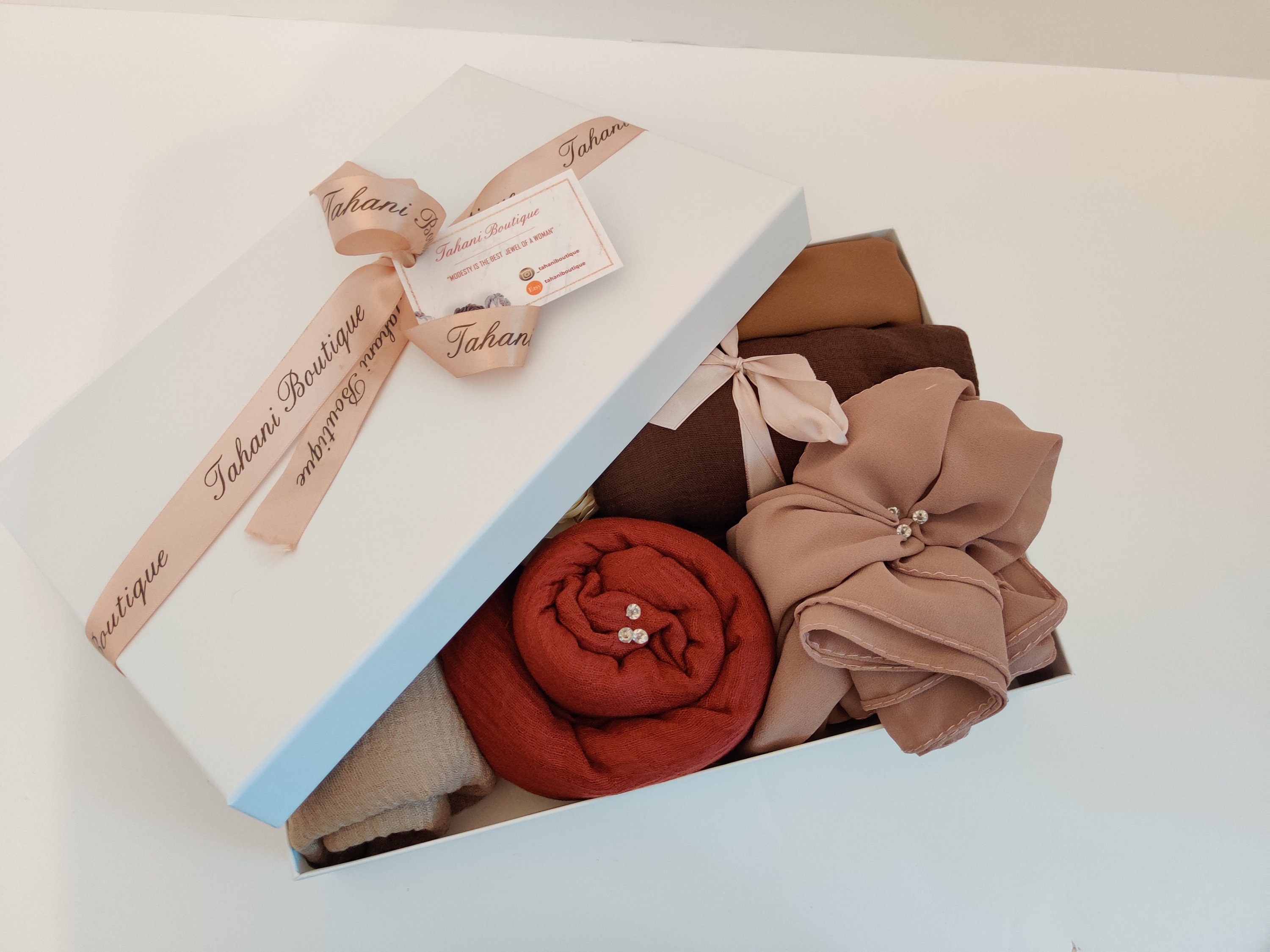 Gift Box Set Scarf Hijab Perfumed Bouquet for Her Etsy UK