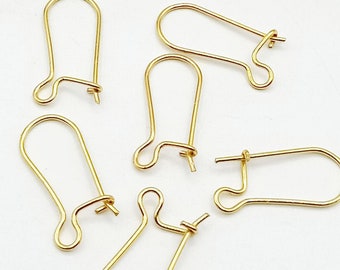 Kidney Earwire, 30 Pc - 23mm Copper Finish Kidney Ear Hooks, Earring Hoops, Silver /Gold /Rose Gold Plated Earring Hooks