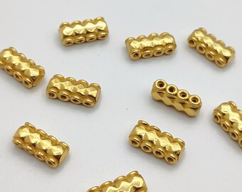 Barre de séparateurs de brins finis en cuivre, paquet de connecteur de 25 à 100 pièces, barre d'extrémité, connecteur de bracelet de collier à 4 trous, barre d'espacement de perles