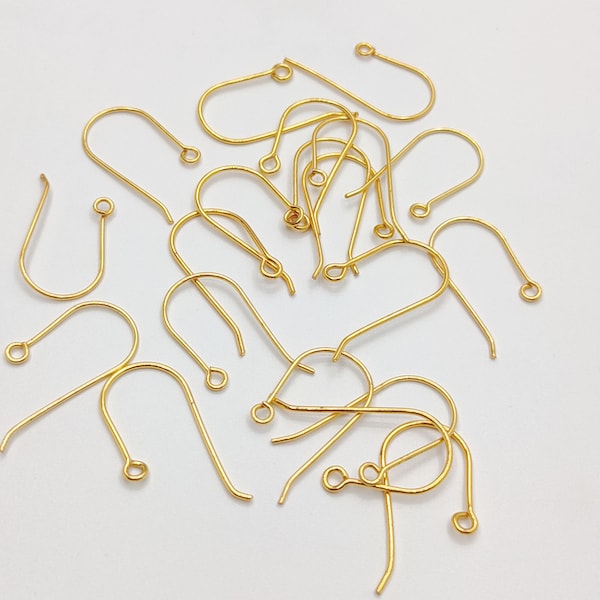 30 pc Gold Plated Ear Wire, Earring Wire, Ear Hooks, Silver Ear Wire, Earring Findings, Handmade Ear Wire, Wholesale Ear Hooks