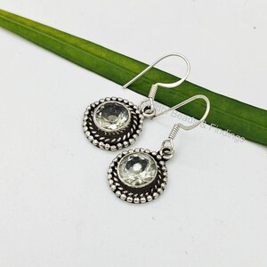 Pendiente de amatista verde, pendiente de plata 925 con amatista verde, pendiente de amatista, pendiente hecho a mano, pendientes para mujer