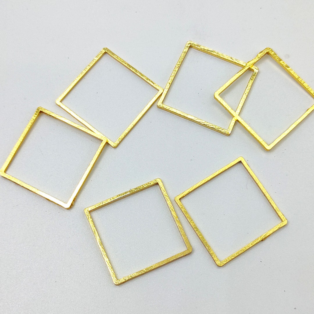 Square Connector Rings 10 Pc Square Connector, Silver, Gold Square Connector, Geometric Hoop ...
