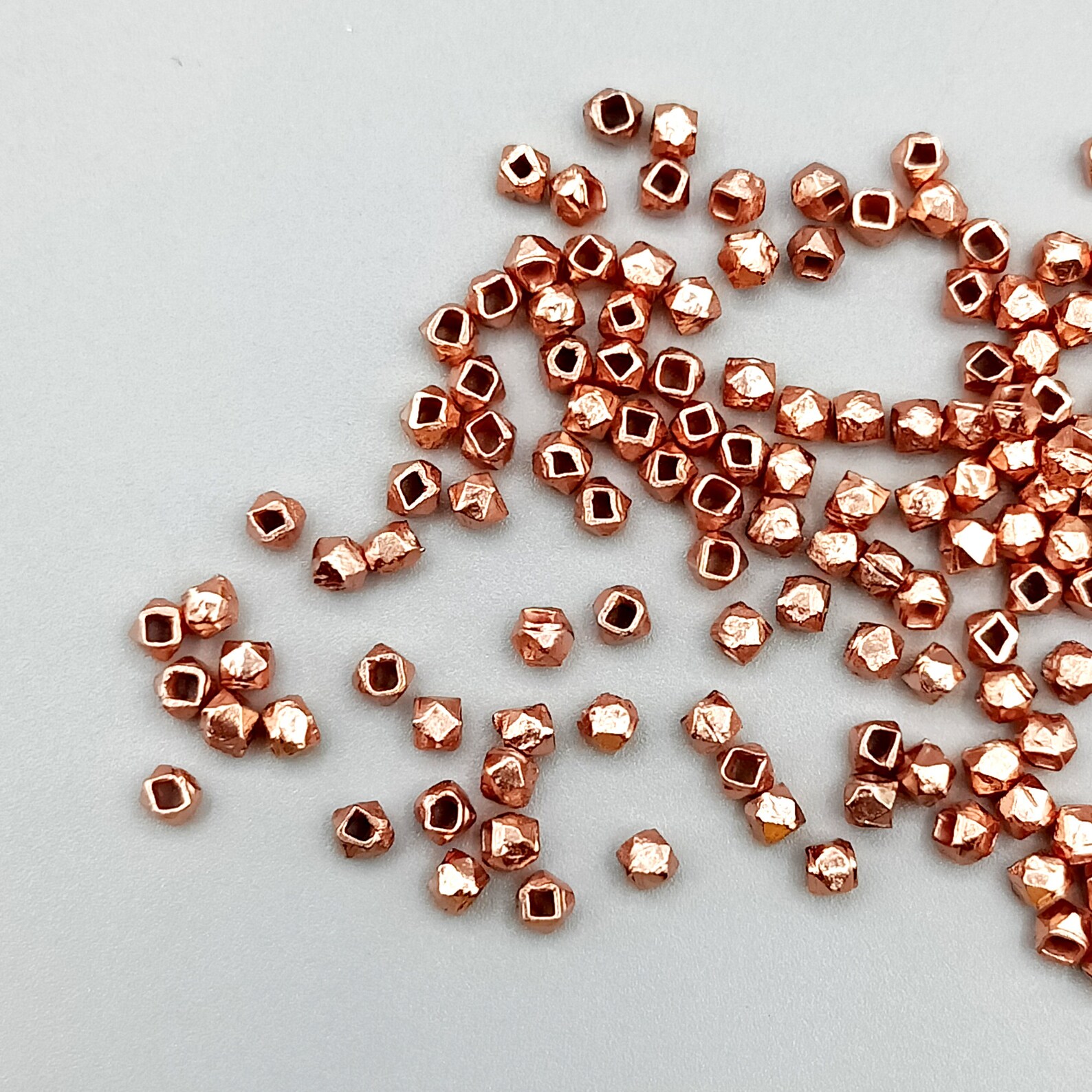 3mm Faceted Copper Beads Diamond Cut Copper Beads Faceted Etsy