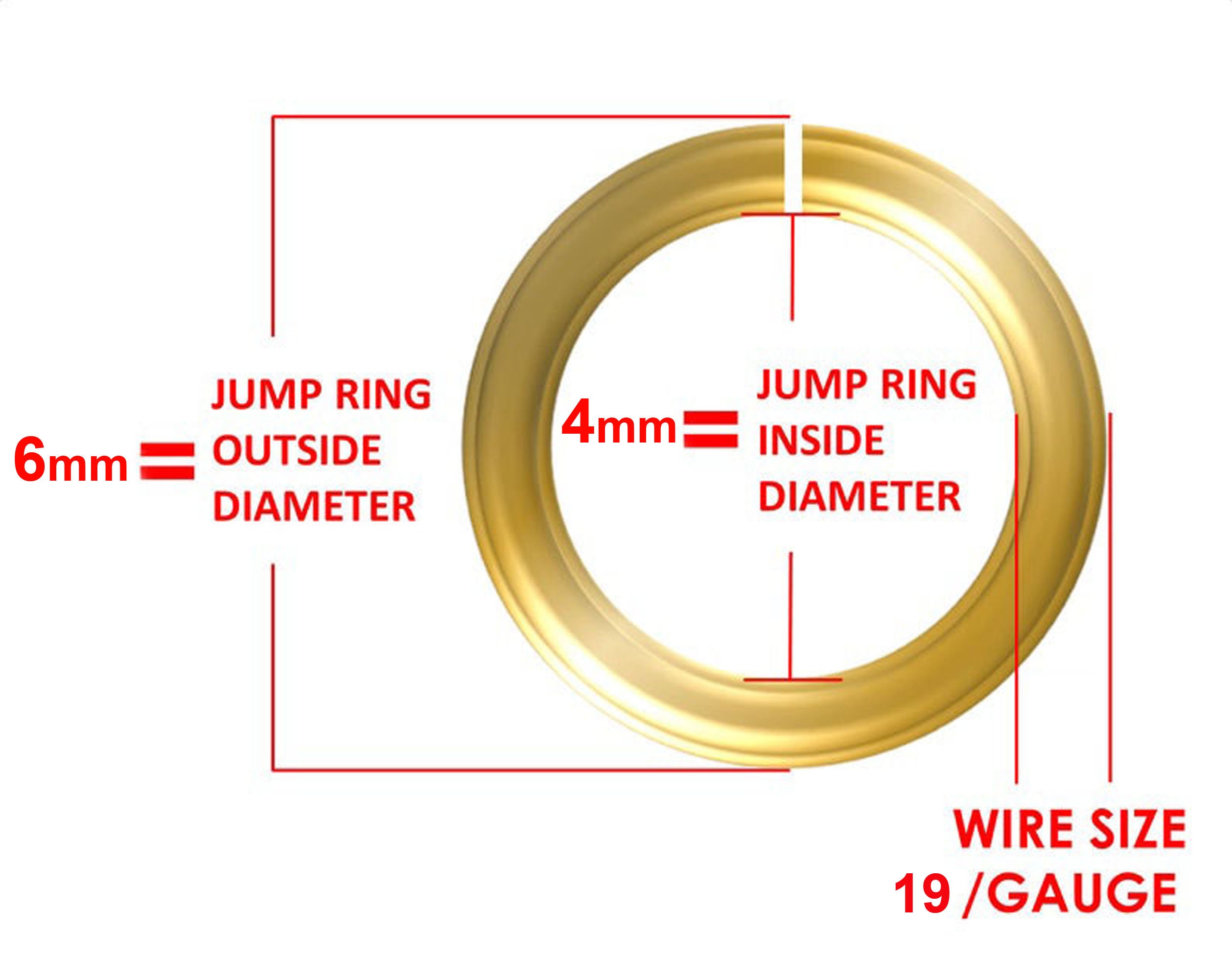 300 Anneaux Ouverts Pour Bijoux DIY - Laiton Plaqué Or 24K Et Argent Sterling - 3 Tailles (4,5,6 Mm)