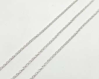 925 Sterling Silver Cable Chain, Anchor Chain, 1.25mm Chain, Wholesale Necklace Bracelet Chain, Jewelry Making Chain, Bulk Chain