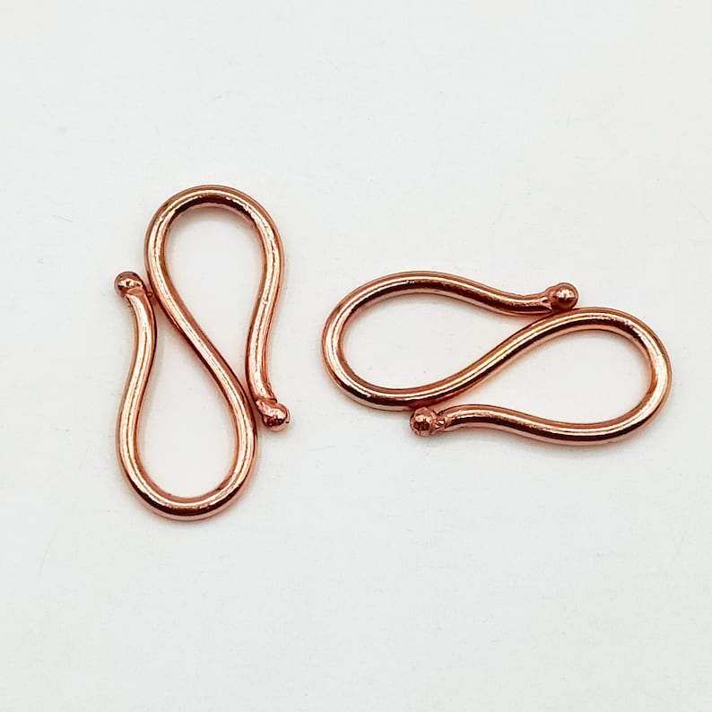 Copper S Hooks Necklace Connector Simple S Hooks 5 pc S Look S Clasp Large S Lock Wholesale Jewelry Components size approx 40mm